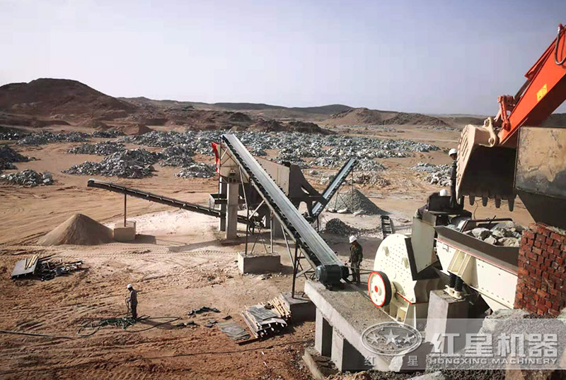 石灰石破碎生產線(錘破單機作業) 石灰石破碎生產線(錘破單機作業)