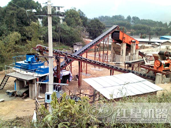 人工砂石生產線現場示意圖